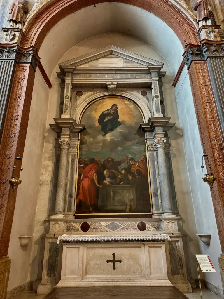 Best churches in Verona Cathedral Titian Assumption painting Duomo Verona interior