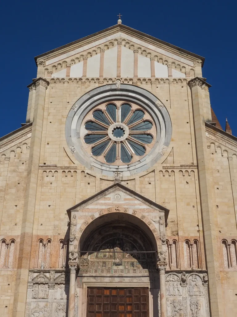 best churches in Verona San Zeno Maggiore facade rose window exterior view