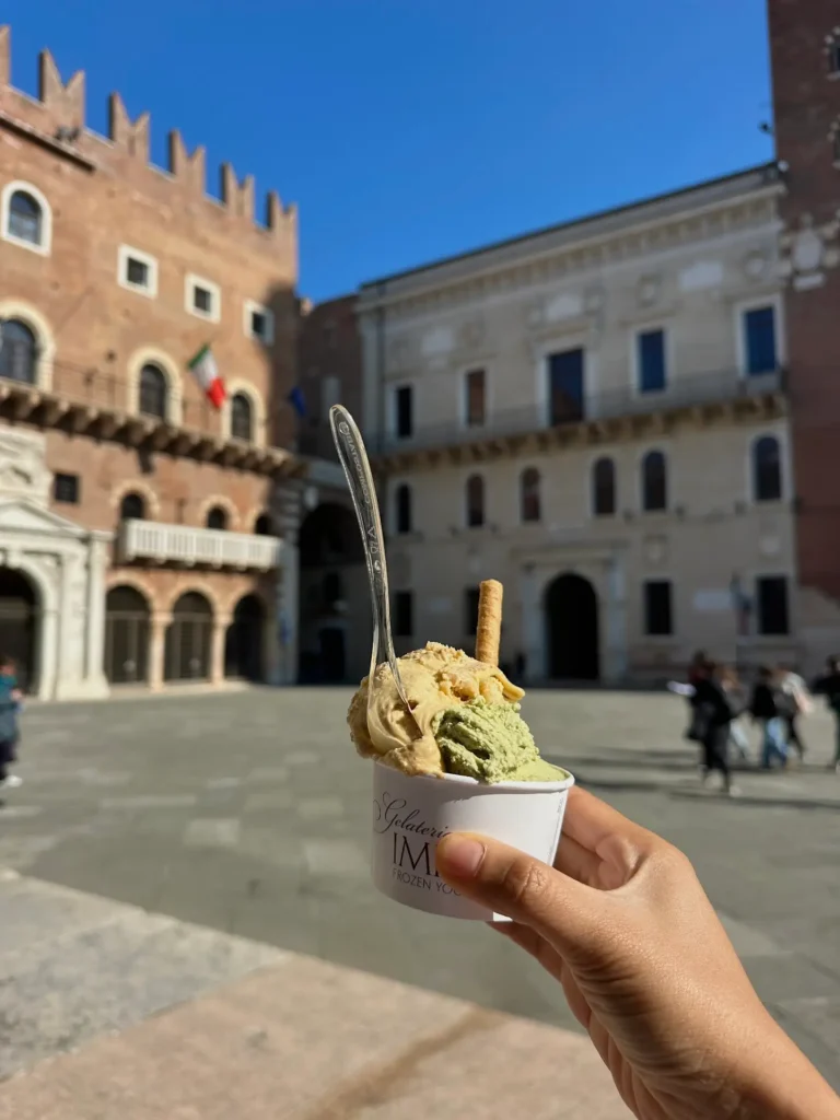 Best tours in Verona gelato stop at Gelateria Impero in Piazza delle Erbe