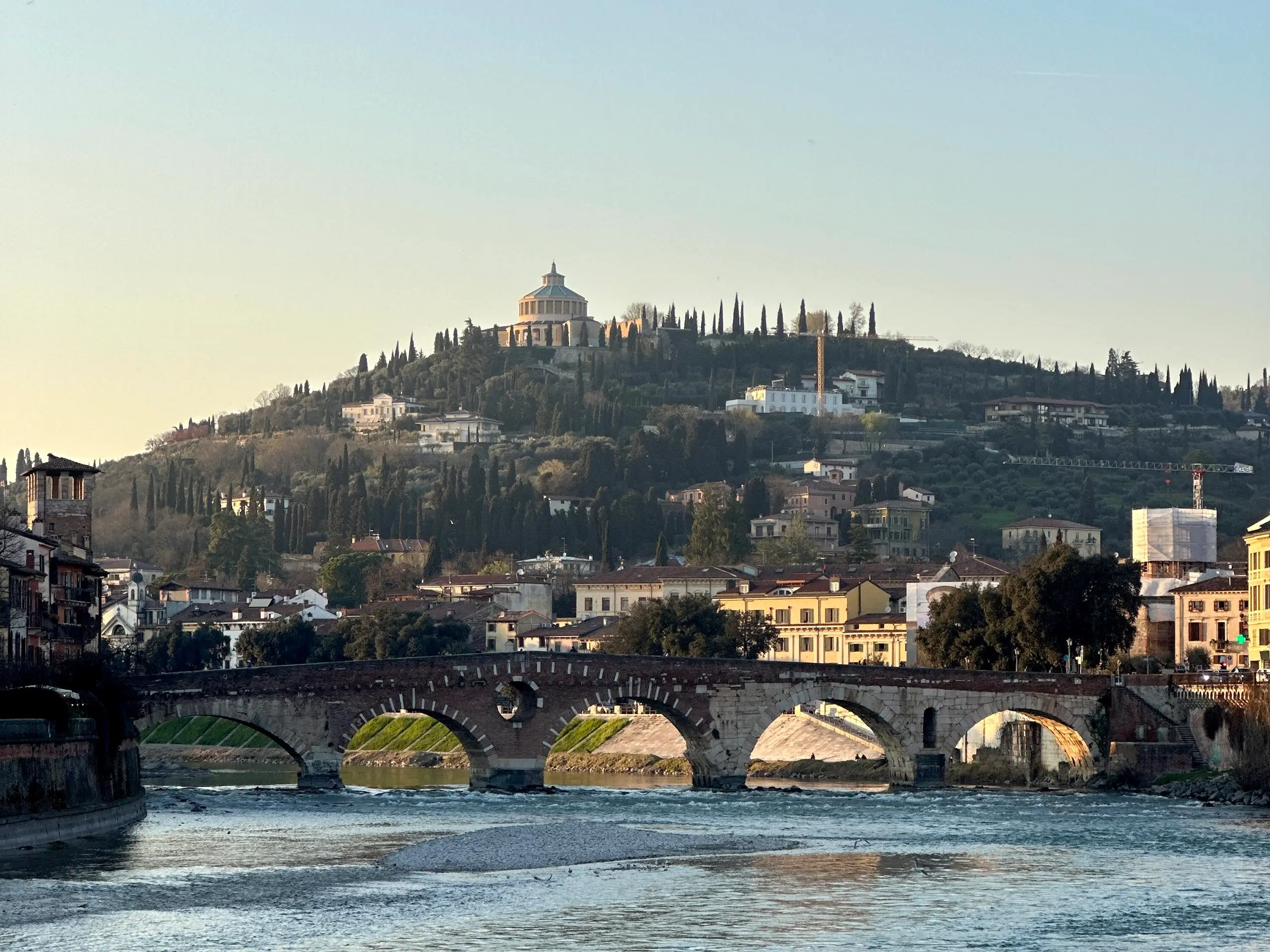 Castel San Pietro above Veronetta Verona with Ponte Pietra and the Adige River